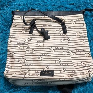 Radley London Black and Cream Dog Pattern Bag